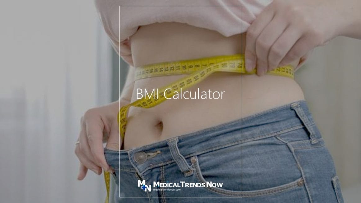 female measuring her BMI calculator for analysis 