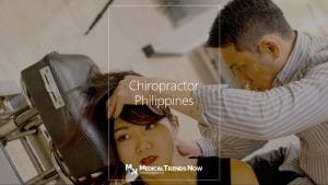 Chiropractic medical hospital with Filipino patient and chiropractor in the Philippines