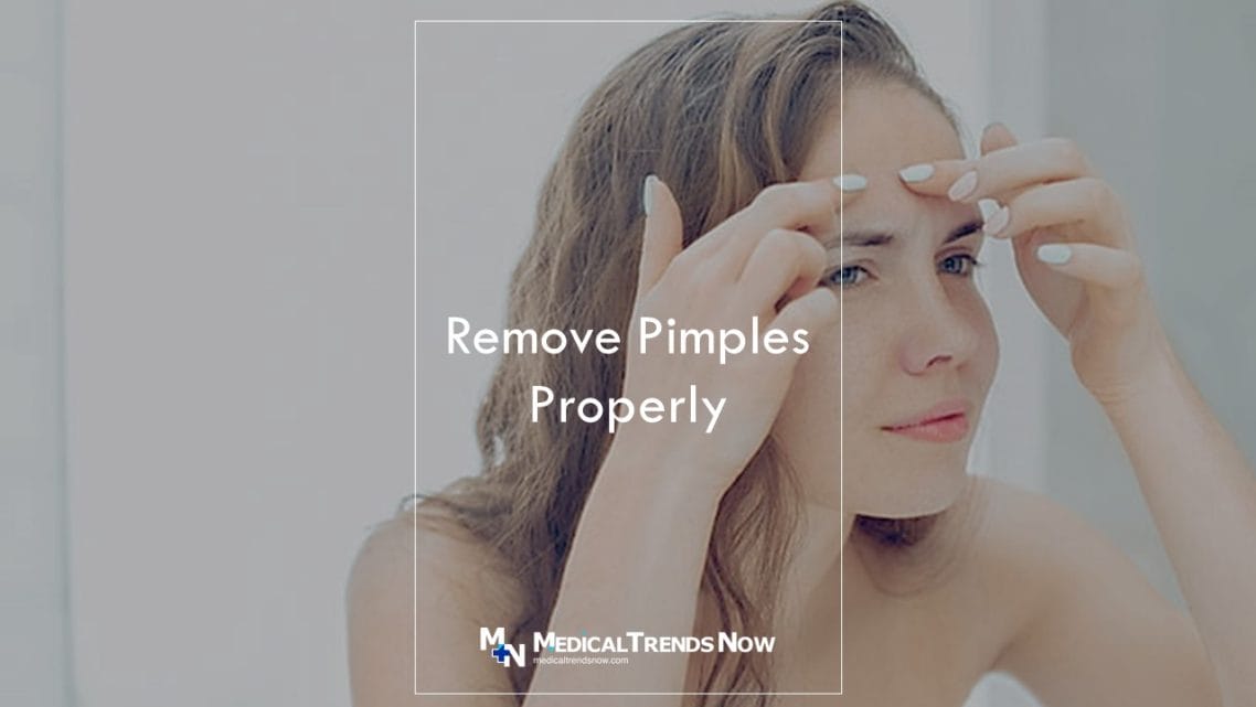 Filipino teen trying to remove pimples