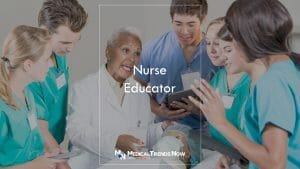 a senior nurse teaching and talking to young nurses