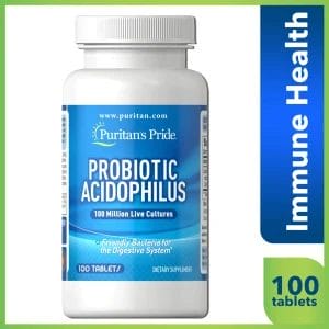 PURITANS PRIDE Probiotic Acidophilus 100 Tablets