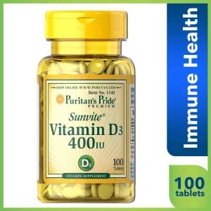 PURITANS PRIDE Vitamin D3 400 IU 100 tablets - Watsons Pharmacy