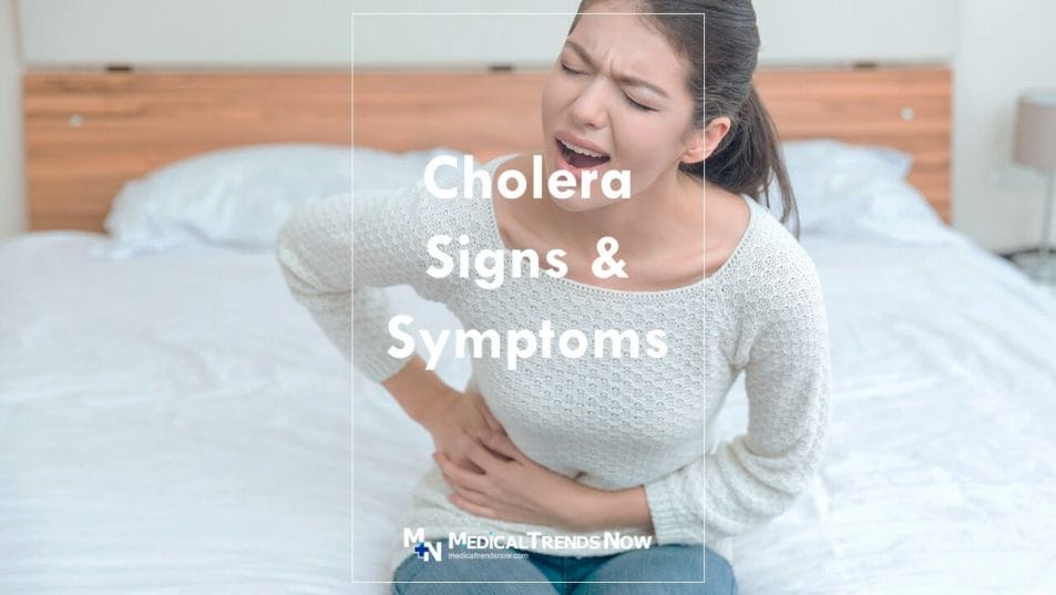 Filipino woman suffering from Abdominal Cramps due to cholera
