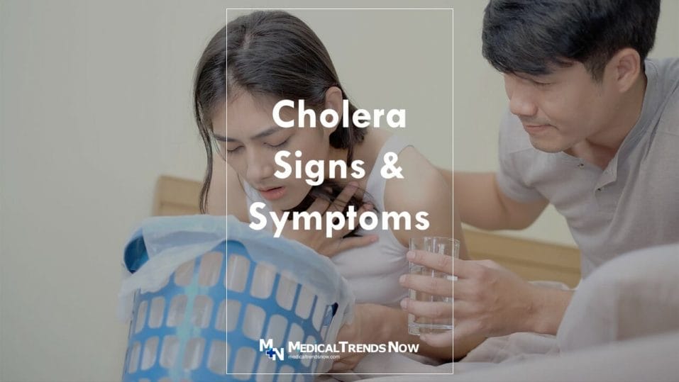 Filipino woman suffering from nausea due to cholera