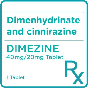DIMEZINE Dimenhydrinate and cinnirazine 40mg20mg 1 Tablet [PRESCRIPTION REQUIRED] Watsons Pharmacy