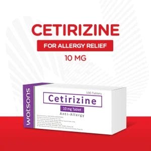 WATSONS Cetirizine hydrochloride 10mg 1 Tablet - Watsons Pharmacy