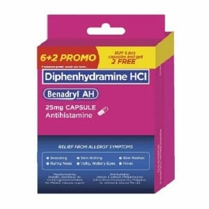 BENADRYL AH (Diphenhydramine HCI) 25mg 6 + 2 FREE