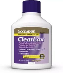 GoodSense ClearLax, Polyethylene Glycol 3350 Powder for Solution, Osmotic Laxative and Stool Softener for Constipation Relief