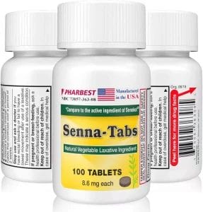 Senna Tablets 100 Ct. Natural Vegetable Laxative [Made in USA] Laxatives for Constipation, Weight Management, Gas, Regularity Pharbest by Ulai (1 Bottle)