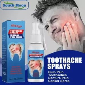 South Moon Toothache Spray Instant Teeth Pain Treatment Liquid Relief Denture Pain Canker Sores Tooth Oral Problem Improve Repair Gums Teeth Oral Cleaning Care Spray