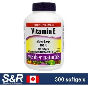 Webber Naturals Vitamin E Clear Base 400 IU 300 Softgels