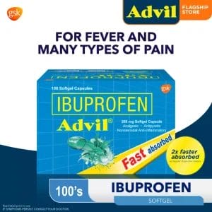 Advil Ibuprofen for Fever and Pain Relief 100 softgels